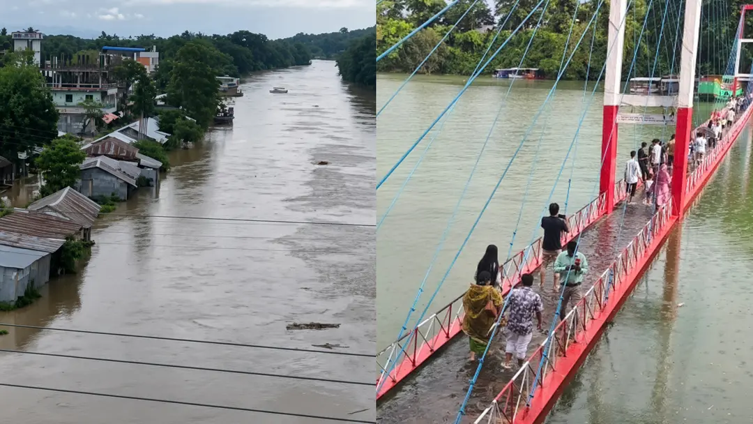 ভারী বর্ষণ ও পাহাড়ি ঢলে কাপ্তাই হ্রদসহ নিম্নাঞ্চল প্লাবিত