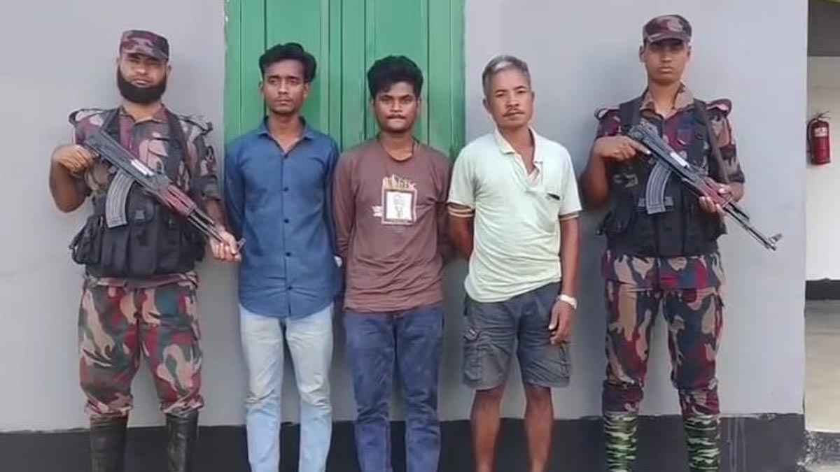 দুর্গাপুর সীমান্তে পাচারকারীসহ আটক ৩